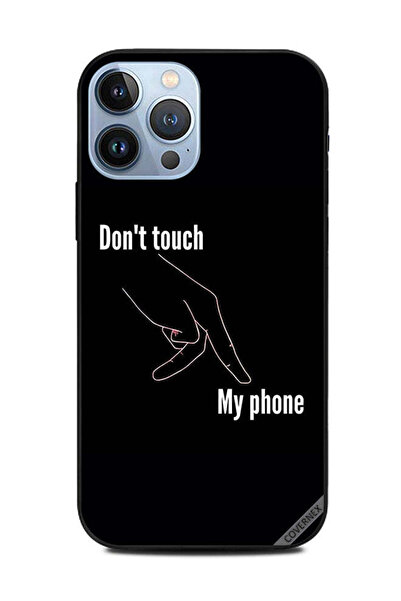 Covernex غطاء حماية لهاتف Apple iPhone 13 Pro Max، لا تلمس هاتفي، أبيض وأسود