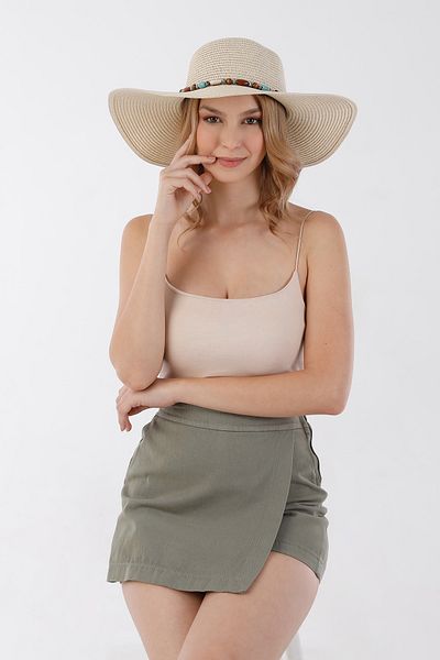 Fulla Moda Beaded Straw Hat