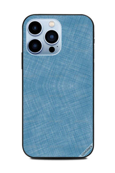 Covernex غطاء حماية جلدي لهاتف أبل آيفون 13 برو أزرق مطبوع