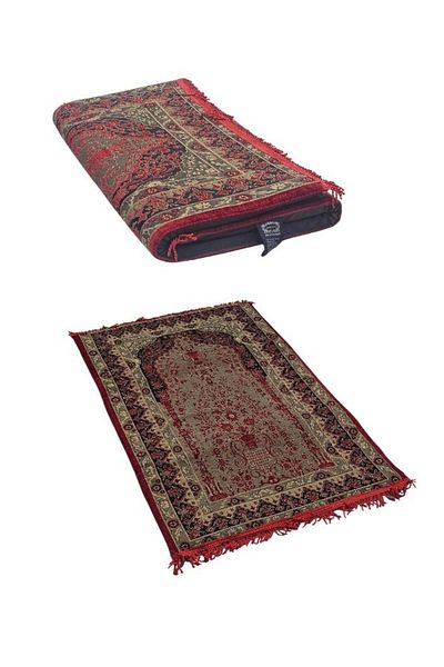 smart home Luxury Padded and Embroidered Prayer Rug, Insulated and Padded Indoor Prayer Rug 110*70*4cm