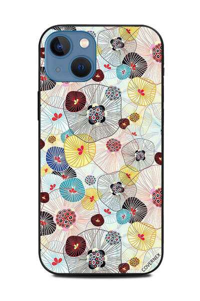 Covernex غطاء حماية لهاتف أبل آيفون 13 بنمط زهور على شكل ريشة