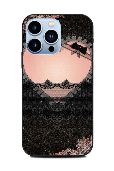 Covernex غطاء حماية لهاتف Apple iPhone 13 Pro بتصميم قلب وردي من القماش المزهر