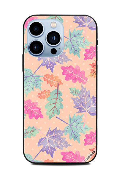 Covernex غطاء حماية لهاتف Apple iPhone 13 Pro بنقشة أوراق الشجر باللونين الأخ...