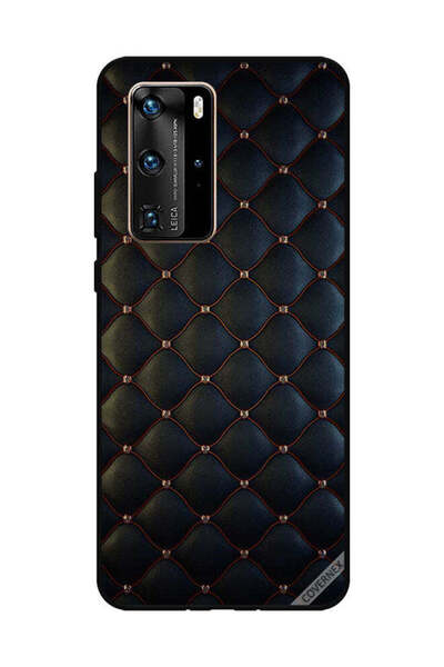 Covernex غطاء حماية لهاتف هواوي بي 40 برو مطبوع عليه نقشة قماشية سوداء