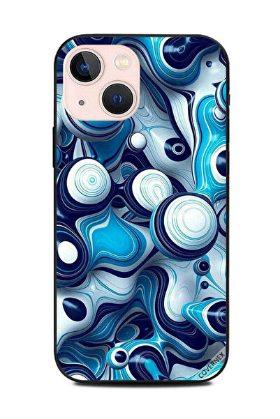 Covernex غطاء حماية لهاتف أبل آيفون 13 ميني بنمط كرات سائلة زرقاء