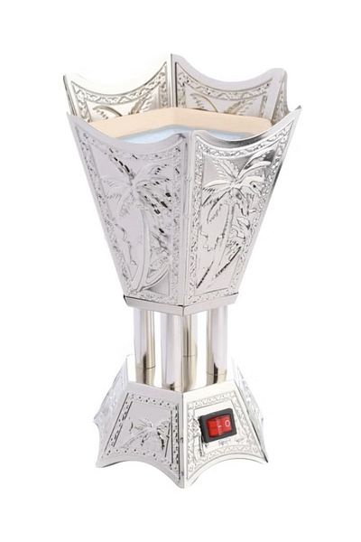 DLC Vintage-Style Electric Incense Burner – Elegant Silver Aroma Heater