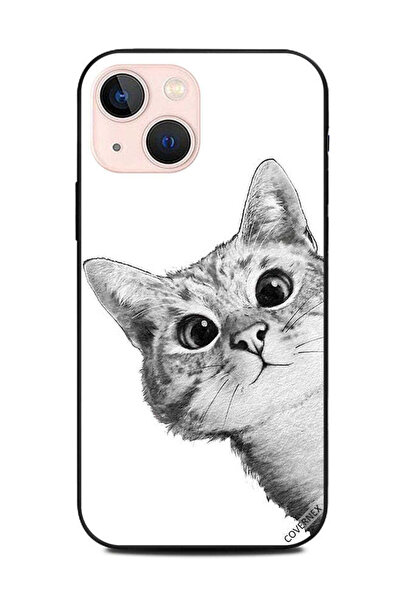 Covernex غطاء حماية لهاتف Apple iPhone 13 Mini - قطة غاضبة بالأبيض والأسود