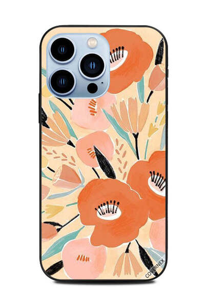 Covernex غطاء حماية لهاتف Apple iPhone 13 Pro زهور برتقالية