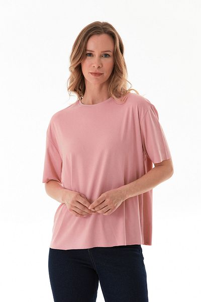 Fulla Moda Basic Crew Neck Oversize Modal T-Shirt