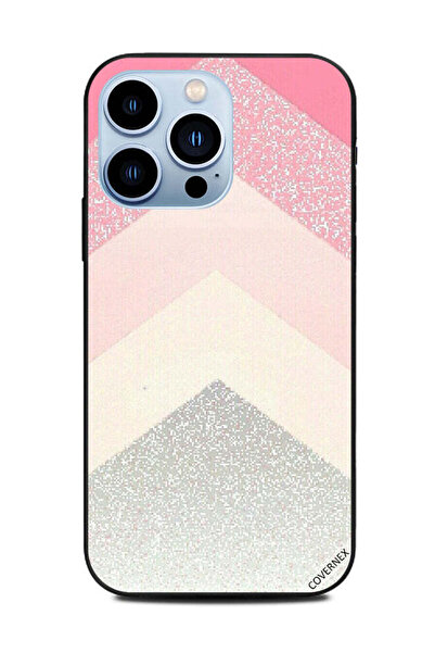 Covernex غطاء حماية لهاتف أبل آيفون 13 برو، وردي وفضي لامع، P{Attern