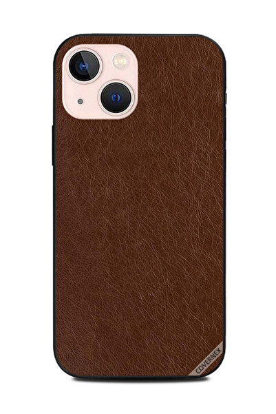 Covernex غطاء حماية لجهاز Apple iPhone 13 Mini بنمط جلدي بني داكن