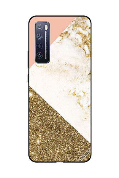 Covernex Protective Case Cover For Huawei Nova 7 Golden Glitter & Matble Pattern
