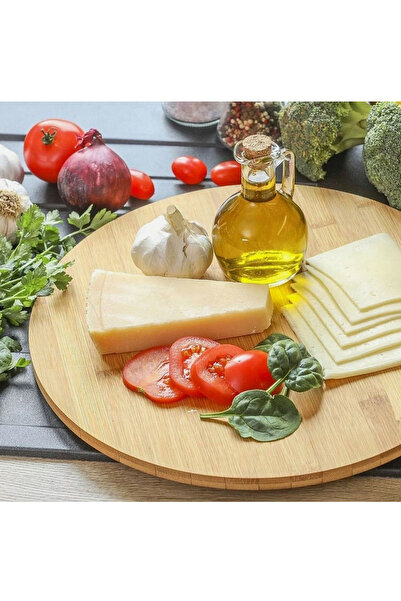 Binbirreyon Bamboo Rotating Serving Tray 35cm 360 Degree Natural Bamboo Ra256