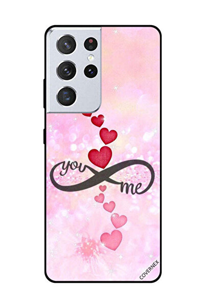 Covernex غطاء حماية لهاتف سامسونج جالاكسي S21 ألترا قلوب حمراء ووردية أنت إنف...
