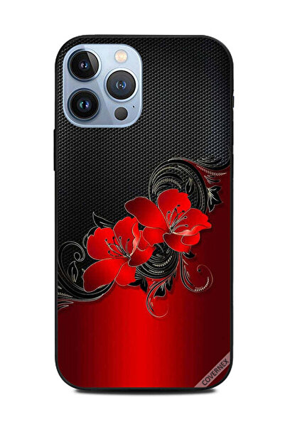 Covernex غطاء حماية لهاتف Apple iPhone 13 Pro Max بنقشة زهور حمراء