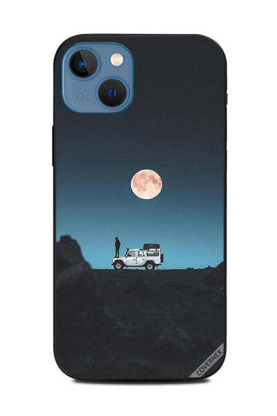 Covernex غطاء حماية لهاتف Apple iPhone 13 - صورة القمر والرجل يقفان على سيارة...
