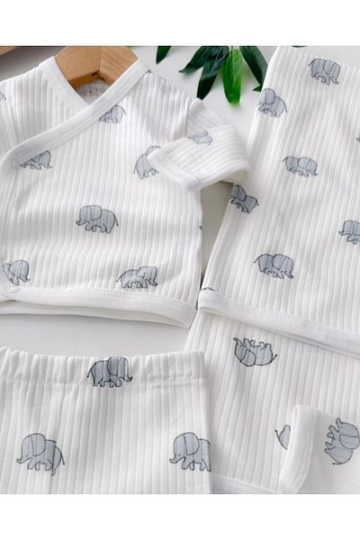 BYS BABY FASHION 100% Organic Cotton Set of 7 Baby Girl - Boy Hospital Discharge Set / Suitable for Four Seasons
