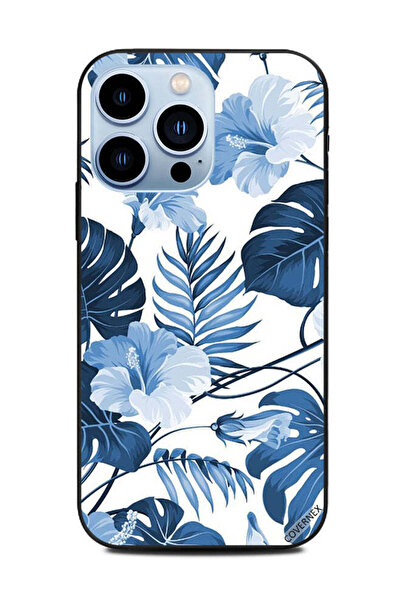 Covernex غطاء حماية لهاتف أبل آيفون 13 برو - أزرق داكن، أوراق وريش