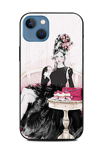 Covernex غطاء حماية لهاتف أبل آيفون 13 - فتاة سوداء بفستان جاهز للحفلات