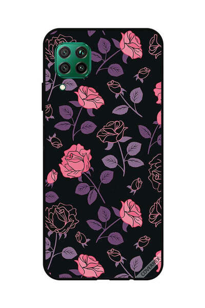 Covernex غطاء حماية لهاتف هواوي نوفا 7i / P40 لايت - زهور وردية وأرجوانية