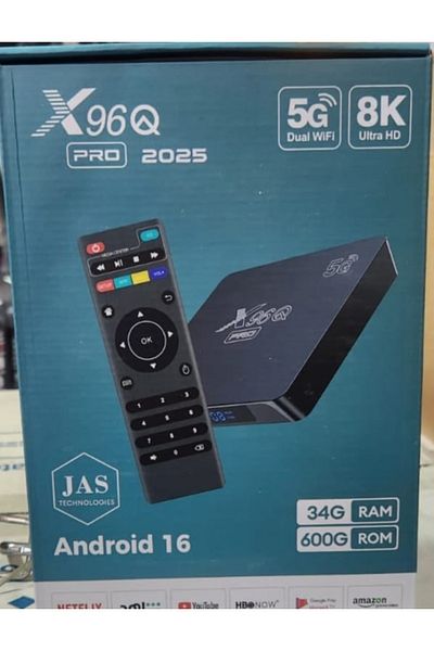 X96Q max X96Q Pro 2025 Smart TV Box Android 16 with 34GB RAM 600GB ROM, 8K Ultra HD, Dual 5G WiFi