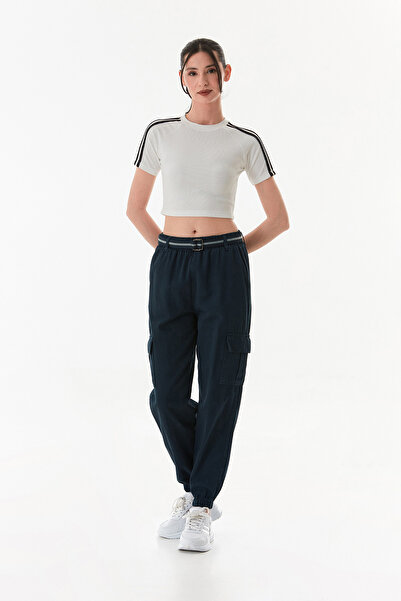 Fulla Moda Μπλουζάκι με ριγέ μανίκια