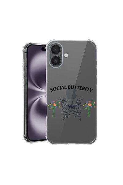 bestcase ® Carcasă antișoc pentru Apple iPhone 16, Social Butterfly, 1828630 ...