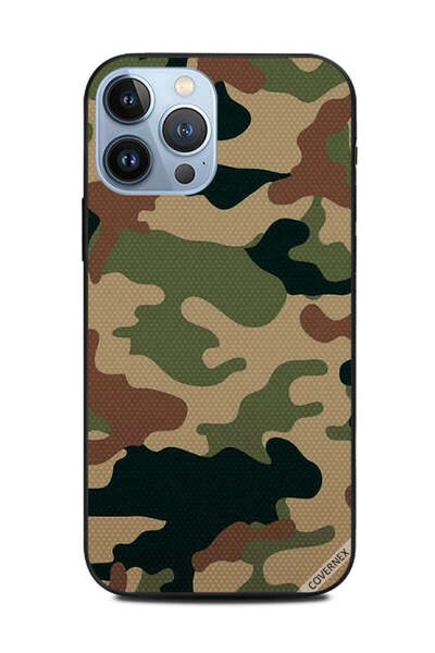 Covernex غطاء حماية لهاتف Apple iPhone 13 Pro Max مصنوع من الجلد بنمط تمويه