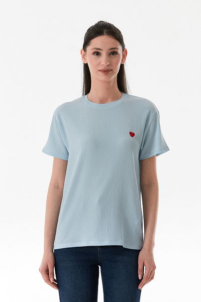 Fulla Moda Tricou din țesătură Wrap Brodat Inimă