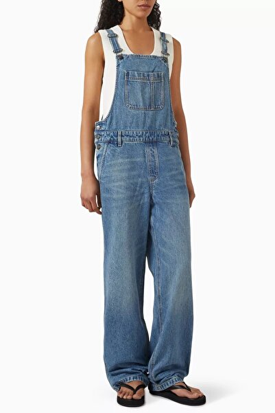 12storeez Denim Women's Jumpsuit, Adjustable Straps, Pockets and Mold Protect...