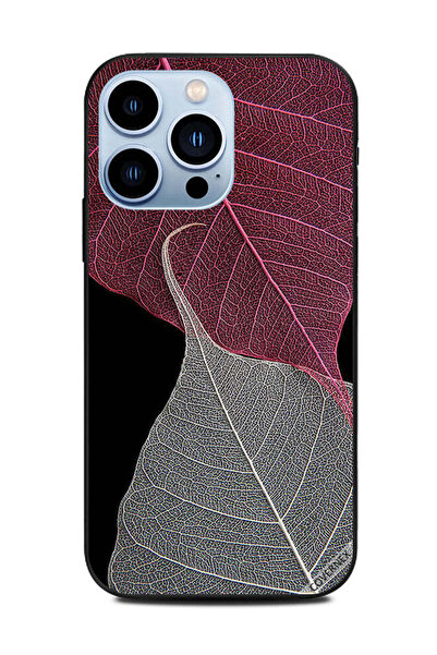 Covernex غطاء حماية لهاتف Apple iPhone 13 Pro HD رمادي وأوراق حمراء