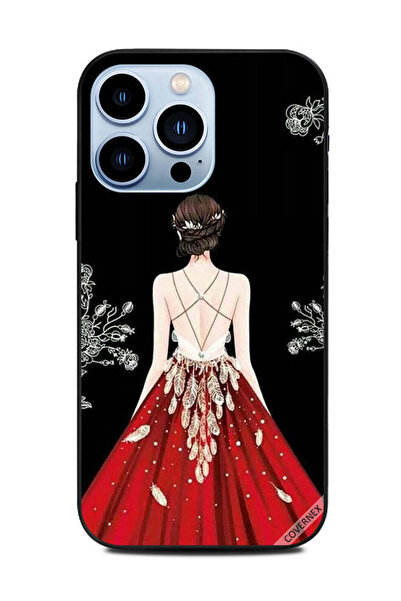 Covernex غطاء حماية لهاتف Apple iPhone 13 Pro - فتاة ذات فستان أحمر تبدو لطيفة