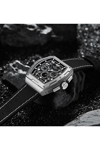 Naviforce Luxury Chronograph Wrist Watch for Men with Leather Strap Water Resistant Multi-Function Timepiece