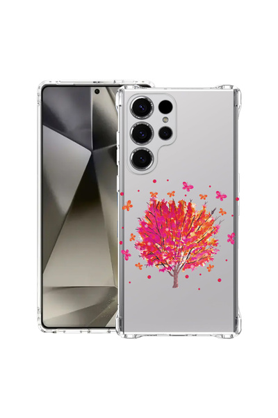 bestcase ® Carcasă antișoc pentru Samsung Galaxy S24 Ultra, Copac cu fluturi,...