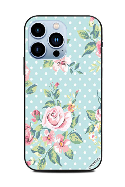 Covernex Protective Case Cover For Apple iPhone 13 Pro Flowers Over Light Gre...