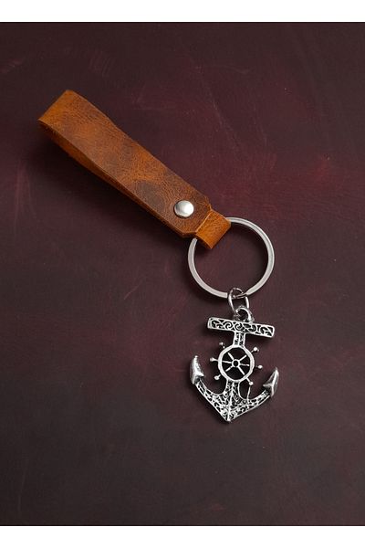 BSN Store Anchor Figure Genuine Leather Keychain Gift Keychain