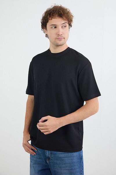 Fulla Moda Βασικό μπλουζάκι Jacquard Crew Neck