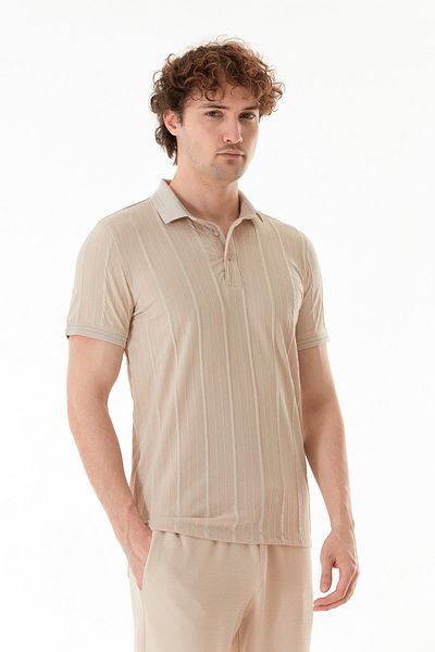 Fulla Moda Μπλουζάκι με ριγέ γιακά Polo Slim Fit