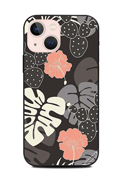 Covernex غطاء حماية لهاتف Apple iPhone 13 Mini بنمط زهرة وريش أبيض