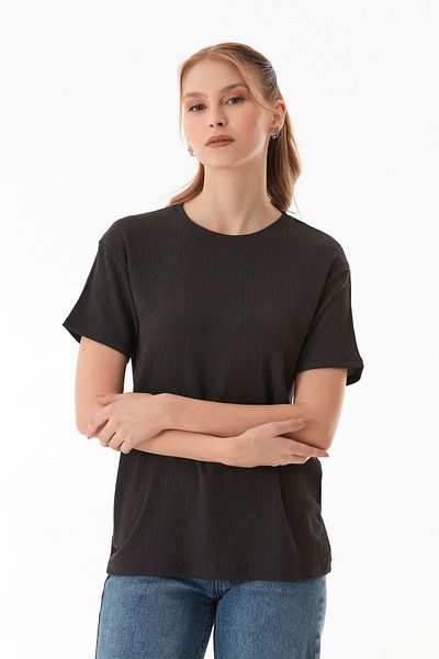 Fulla Moda Basic Wrapped Fabric T-Shirt