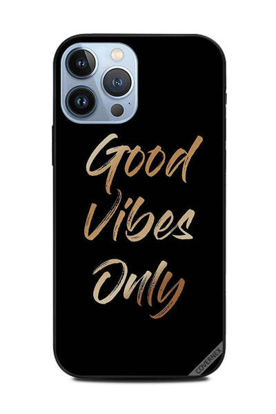 Covernex غطاء حماية لهاتف Apple iPhone 13 Pro Max Good Vibes Only ذهبي