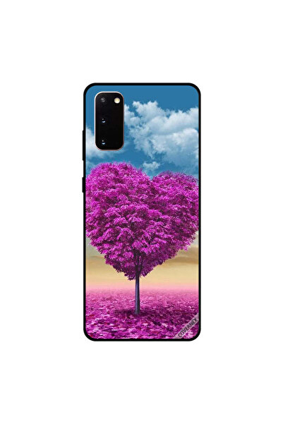 Covernex غطاء حماية لهاتف سامسونج جالكسي S20 بنقشة قلب وردي وشجرة وأوراق