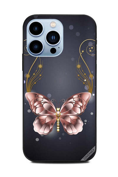 Covernex غطاء حماية لهاتف Apple iPhone 13 Pro بخلفية رمادية فراشة