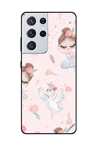 Covernex غطاء حماية لهاتف سامسونج جالاكسي S21 ألترا - فتاة وزهور