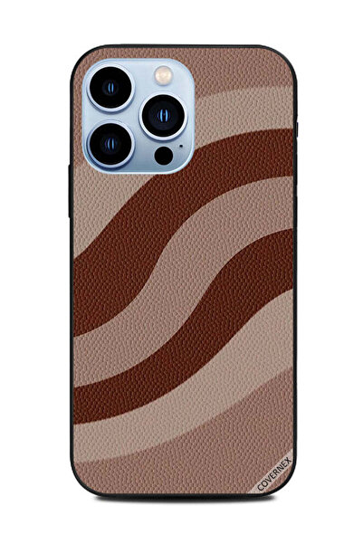 Covernex غطاء حماية لهاتف Apple iPhone 13 Pro بنمط جلدي بلون الخوخ والبني