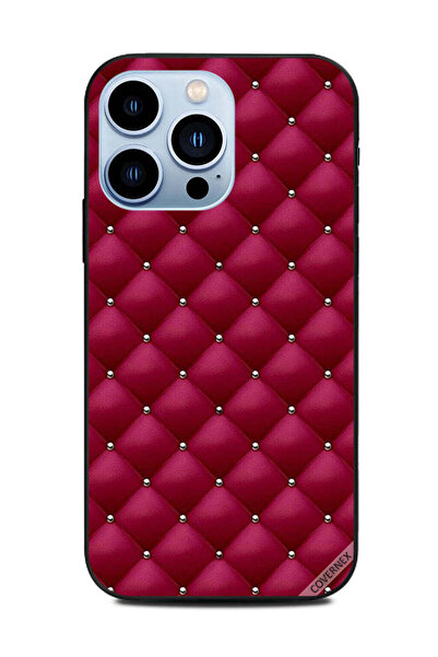 Covernex غطاء حماية لهاتف Apple iPhone 13 Pro مطبوع عليه طوابع على قماش وردي ...