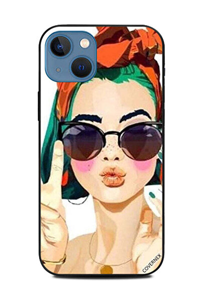 Covernex غطاء حماية لهاتف Apple iPhone 13 - فتاة أنيقة تصنع النصر