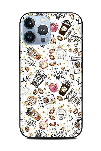 Covernex غطاء حماية لجهاز Apple iPhone 13 Pro Max But First Coffee Girly Tags