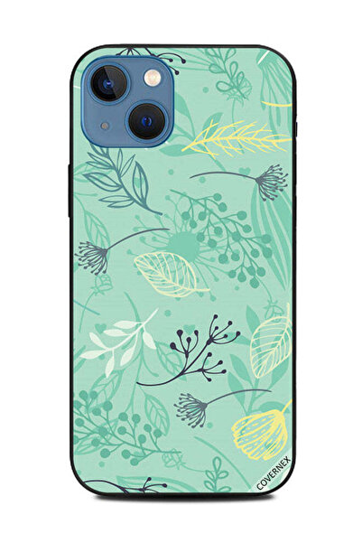 Covernex غطاء حماية لهاتف Apple iPhone 13 بنقشة زهور خضراء بحرية