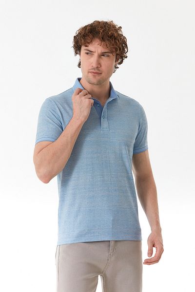 Fulla Moda Tricou cu guler polo rupt cu jumătate de nasturi